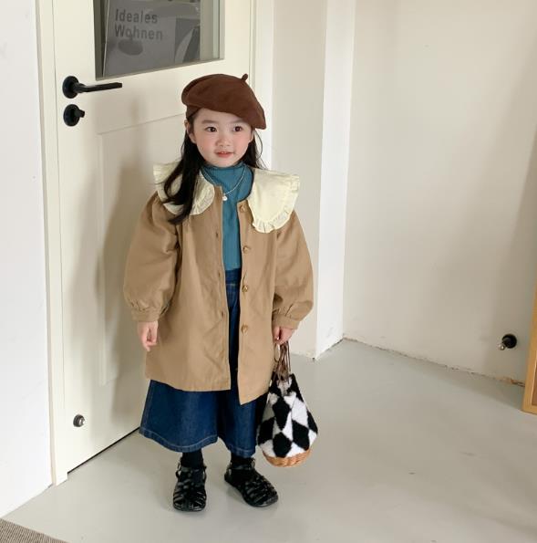 秋新作 韓国風子供服   トップス  女の子  トレンチコート   コート  長袖  トップス
