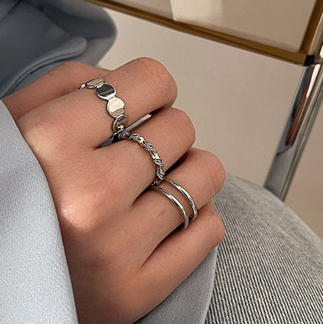 3点セット  韓国風  アクセサリー リング  指輪   レディース  開口指輪  ファッション小物
