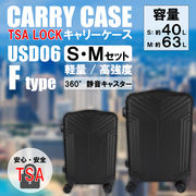 【HIRO】軽量樹脂製キャリーケースFタイプ　S＆Mセット	USD06