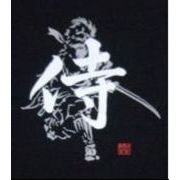 FJK 日本のTシャツ お土産 Tシャツ 侍 黒 Lサイズ BA-1-L