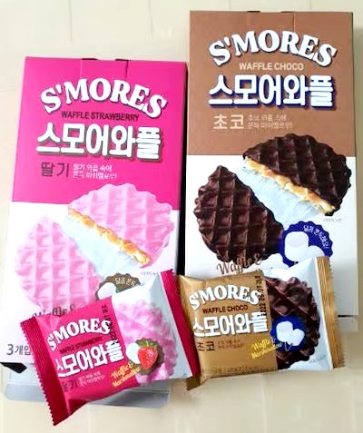 韓国　スモアワッフル　いちご味　チョコ味　人気　韓国でバズってます！　SNS