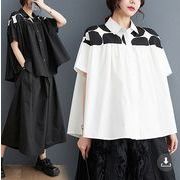 【春夏新作】ファッションワイシャツ♪ブラック/ホワイト2色展開◆