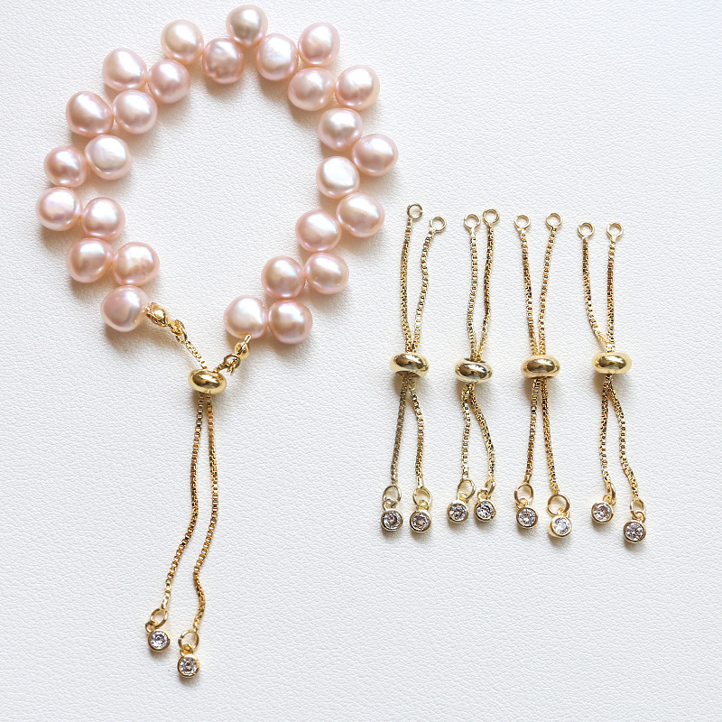 アジャスターチェーン スライドボール ネックレス パーツ スライド金具 サイズ調節 アクセサリーパーツ