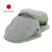 日本製シアサッカーライクヒッコリーハンチング　ヤング帽子