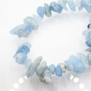 高品質 約40cm さざれ連 【1F No.127 アクアマリン サイズ約3-5mm】 サザレ 天然石 ビーズ 国内発送