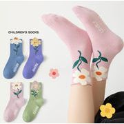韓国風子供服 ベビー服 キッズ   靴下   4個入り 花柄  3色