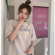 INS 韓国風  Tシャツ   トップス    カジュアル   半袖  レディース  男女兼用5色