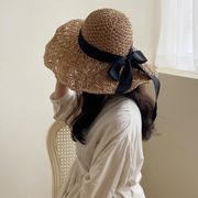 夏新作 韓国風  帽子 レディース  ハット  紫外線対策   麦わら帽子   日除け帽子  　2色