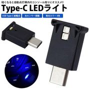 LED ライト USB Type-C 光センサー 明るさ調整 発光カラー 8色 イルミネーション 車内 USB給電 簡単取付