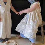 子供服　キッズ　レースのノースリーブタンクトップスカート  刺繍ワンピース　　80-140CM