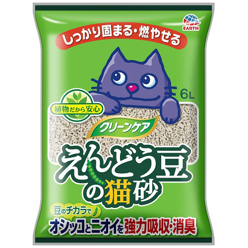 ［アース・ペット］クリーンケア えんどう豆の猫砂 6L