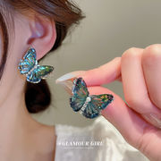 s925 ジルコン パール 蝶のピアス  女性のピアス 繊細な蝶のアクセサリー