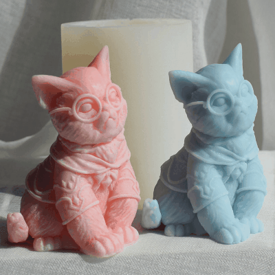 秋新品 石鹸ローソク アロマキャンドル バスボール素材 レジン枠シリコンモールド 蝋燭 猫キャット