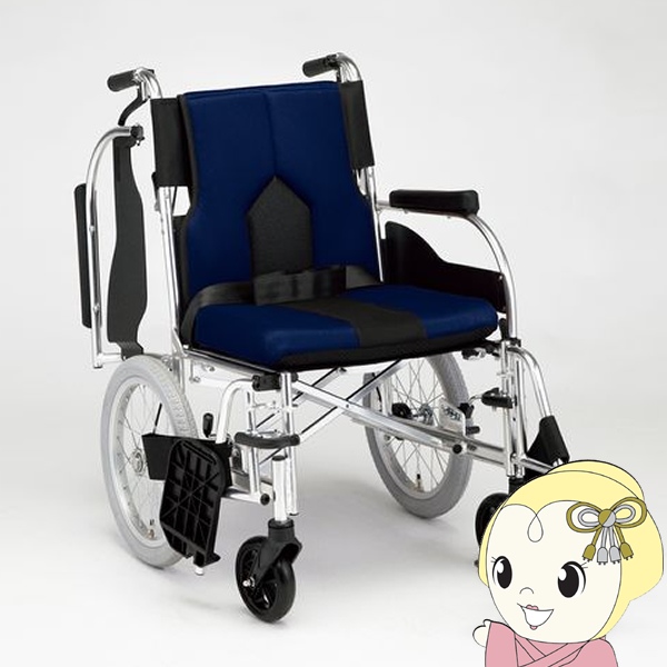 車椅子 介助式車椅子 多機能 背折れ スイングアウト 車いす カラーズ 介助用 ネイビー KC-4DB マキテッ