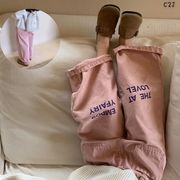 ★Girls★　子供ロングパンツ　ピンクデニムストレートパンツ　秋　80~140cm 　韓国キッズファッション