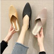 女 スリッパ，2022新しい夏スリッパ，怠惰なスリッパ，ファッション包頭半スリッパ★36-40