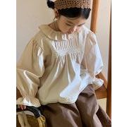 ★Girls★　韓国子供ブラウス　レース付き　長袖　90~130cm 　韓国キッズファッション