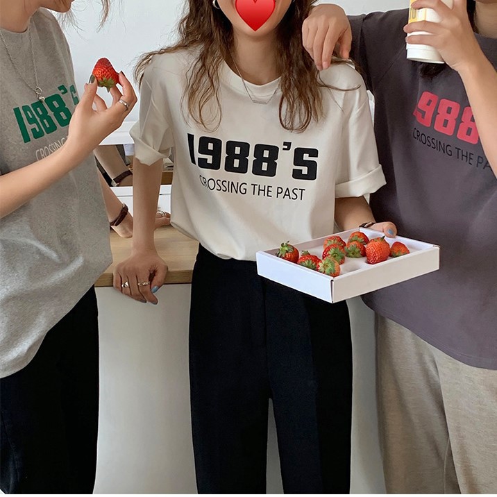 1988Tシャツ　ビンテージ　5XL　英文字　オーバーサイズ　男女兼用　韓国ファッション