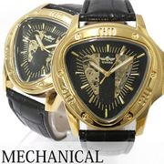 自動巻き腕時計 ATW039-YGBK トライアングルケース スケルトン  ゴールド 三角 機械式腕時計 メンズ腕時計