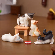 樹脂 猫の置物 マイクロランドスケープデコレーション デスクトップの装飾品 猫雑貨