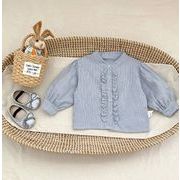 2025 春新作 韓国風  子供服  長袖   ベビー服  トップス   長袖 シャツ  ストライプ