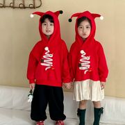 可愛い クリスマス  2025冬新作 韓国風  子供服  長袖   ベビー服   パーカー  セット or    ワンピース