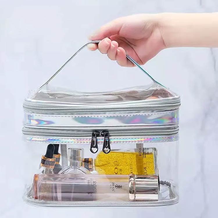 透明 クリア バッグ コスメポーチ 二段タイプ バニティポーチ