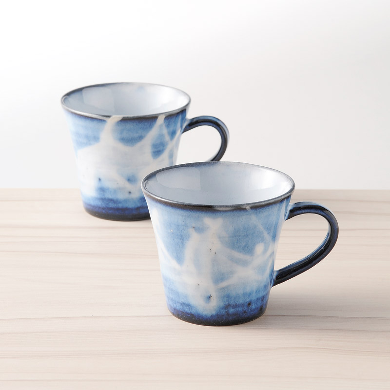 萩焼　萩藍ペアマグカップ　