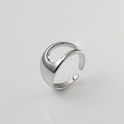 S925シルバー シンプル幾何学パンチング指輪オープン指輪