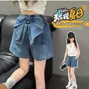 2025 夏新作  韓国風子供服  ベビー服  キッズ  ボトムス デニム  ショートパンツ 女の子 リボン結び