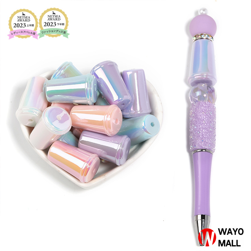 ピンクフラワー　カスタムボールペン　カスタムビーズ ピンクフラワーカスタムボールペンカスタムビーズ