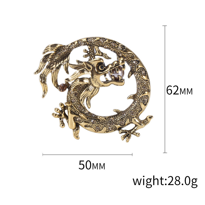 2色 龍のブローチ 2024新年 辰年 ブローチピン 新年アクセサリー 東洋