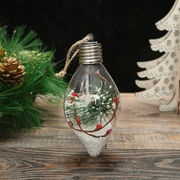 クリスマスオーナメントクリスマスツリー飾りストラッププラスチックボールLED透明クリスマスボール