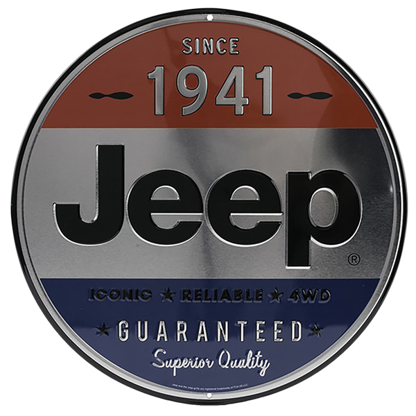 ラウンド エンボス メタルサイン JEEP Since 1941【ジープ ブリキ看板】 有限会社 ステップス | 卸売・  問屋・仕入れの専門サイト【NETSEA】