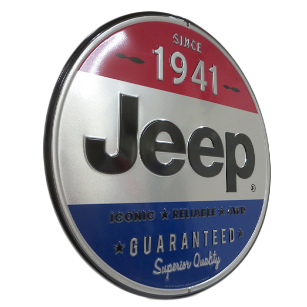 【希少品】JEEP サイン パーキング 大型看板 ガレージ ジープ ラウンド エンボス メタルサイン JEEP Since 1941【ジープ