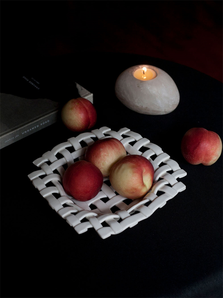 大感謝祭限定 アクセサリー収納 新作 陶磁器の果物皿 精致 果物皿 収納バスケット キッチンの水切りブルー
