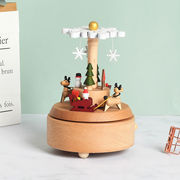クリスマスプレゼント 木製オルゴール 回転可能 スノーフレークオルゴール 工芸品 家の装飾
