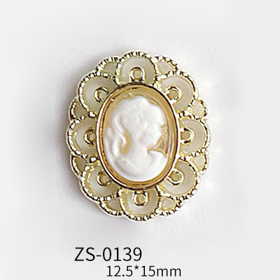 装飾 メタルパーツ アンティーク風 カメオパーツ バロック風 美人像