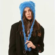 レディース帽子　ニットキャップ　クマ耳　リボン　韓国ファッション　秋冬　デザイン
