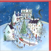 グリーティングカード クリスマス「クリスマスの家」デコパージュ メッセージカード