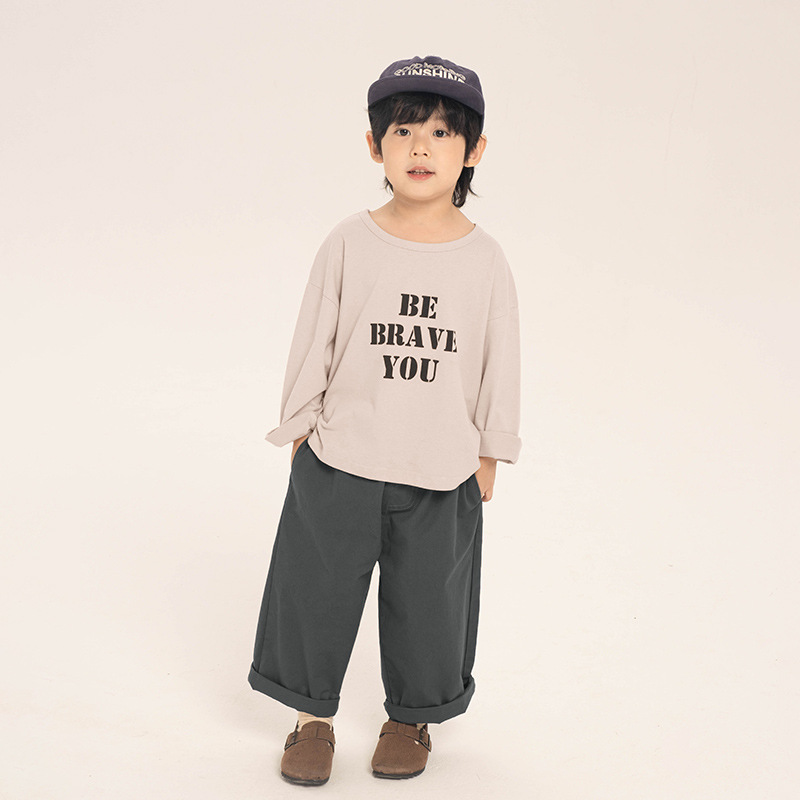 春秋子供服 男の子 韓国風 長袖Tシャツ  ゆったりカジュアルトップス