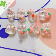 ウサギ 透明 ヘアアクセパーツ ハンドメイド スマホケース美容 貼り付け 可愛い