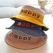 子供の幸せな手紙漁師の帽子夏の子供のポットハット赤ちゃん大きなつばの日焼け止め帽子