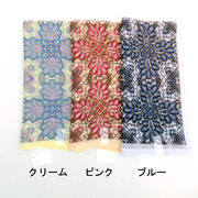 【スカーフ】【日本製】シルクシフォン・グランドサラサ柄日本製小判スカーフ