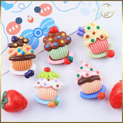 【5色】カップケーキ ブタ お菓子 樹脂パーツ デコパーツ DIYパーツ 手芸 ハンドメイド アクセサリー