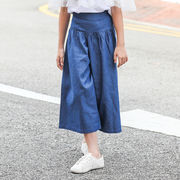 夏新作 ワイドレッグジーンズ ハイウエストジーンズ カジュアルパンツ 韓国の子供服