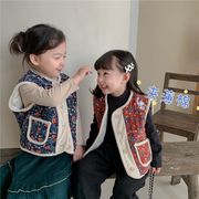 【秋新作】韓国風子供服 ベビー服 キッズ 男女兼用 お出かけ 花柄ベスト