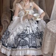 Lolita系 /吊りスカート jsk ワンピース /ロリータ トップス 萌え  ゴスロリ ロリータファッション