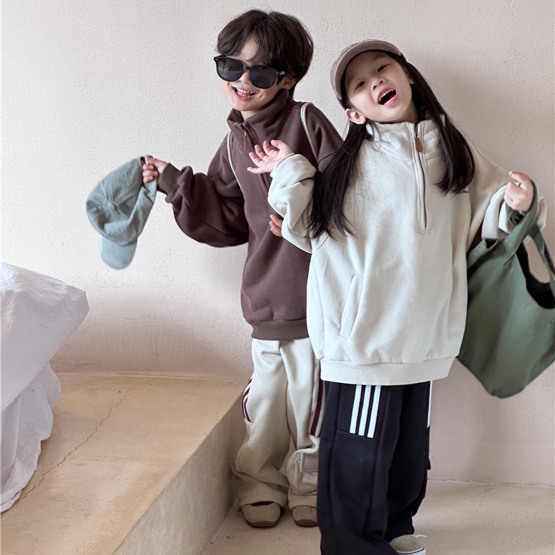 ★Girls＆Boys★　子供フーディ　90~140cm　キッズオーバサイズトレーナー　韓国キッズファッション