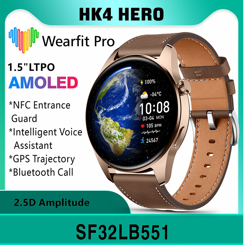 越境外国貿易 HK4HERO スマートウォッチ AMOLED 大画面コールライドコード NFC 健康